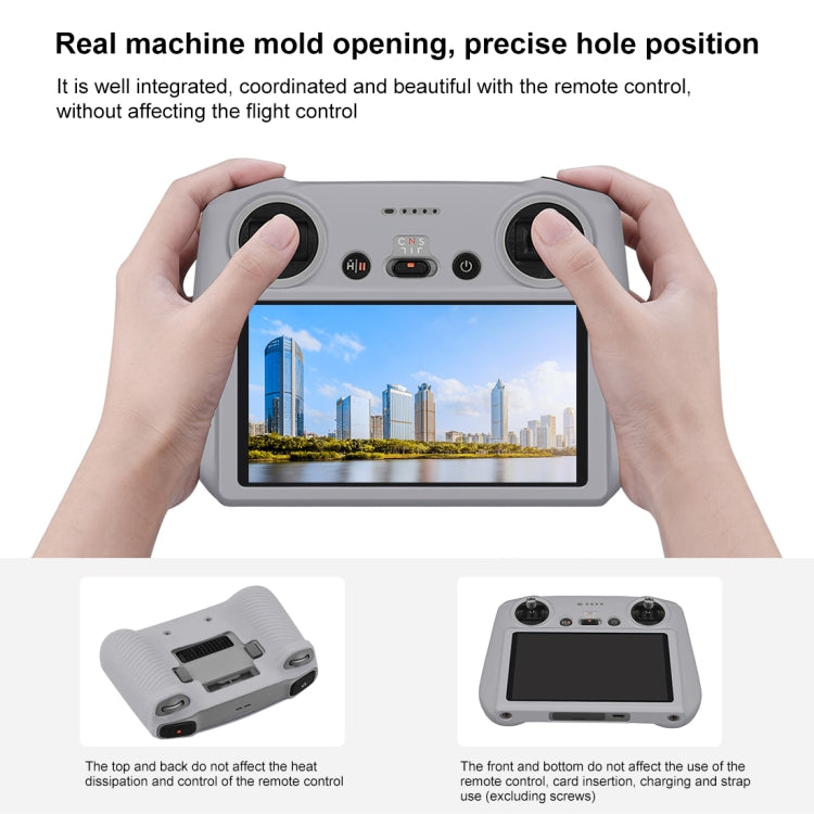For DJI Mini 3 Pro / DJI RC with Screen PULUZ Silicone Protective Case(Grey) - Carry Cases & Bags by PULUZ | Online Shopping South Africa | PMC TechLife | Buy Now Pay Later Mobicred