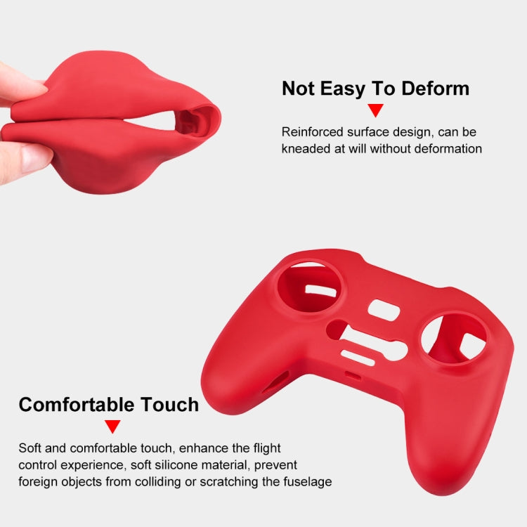 For DJI FPV Combo Remote Control PULUZ Silicone Protective Case with Neck Strap(Red) - Cases & Bags by PULUZ | Online Shopping South Africa | PMC TechLife | Buy Now Pay Later Mobicred