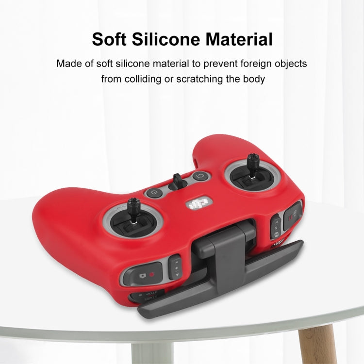For DJI FPV Combo Remote Control PULUZ Silicone Protective Case with Neck Strap(Red) - Cases & Bags by PULUZ | Online Shopping South Africa | PMC TechLife | Buy Now Pay Later Mobicred