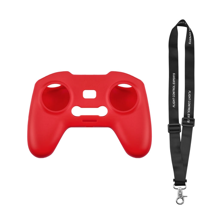 For DJI FPV Combo Remote Control PULUZ Silicone Protective Case with Neck Strap(Red) - Cases & Bags by PULUZ | Online Shopping South Africa | PMC TechLife | Buy Now Pay Later Mobicred