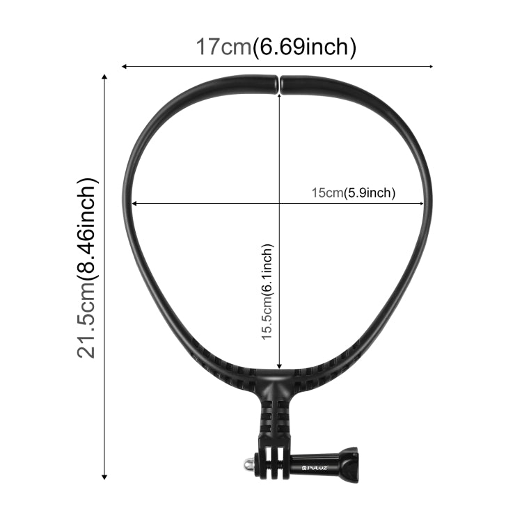 PULUZ Lazy Adjustable Neck Bracket for GoPro Action Cameras (Black) - Holder by PULUZ | Online Shopping South Africa | PMC TechLife | Buy Now Pay Later Mobicred