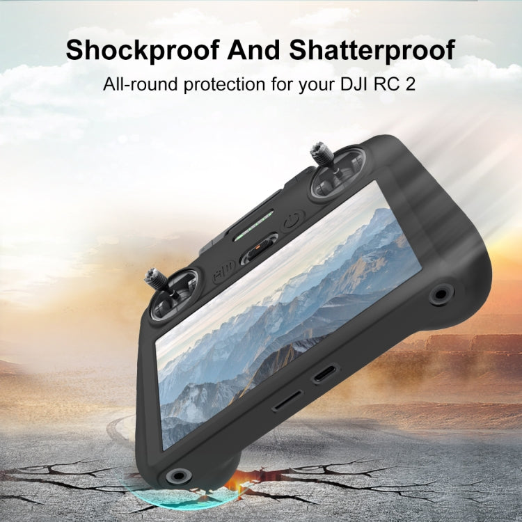 For DJI Mini 4 Pro / Air 3 Remote Control / DJI RC 2 with Screen PULUZ Silicone Protective Case (Black) - Carry Cases & Bags by PULUZ | Online Shopping South Africa | PMC TechLife | Buy Now Pay Later Mobicred