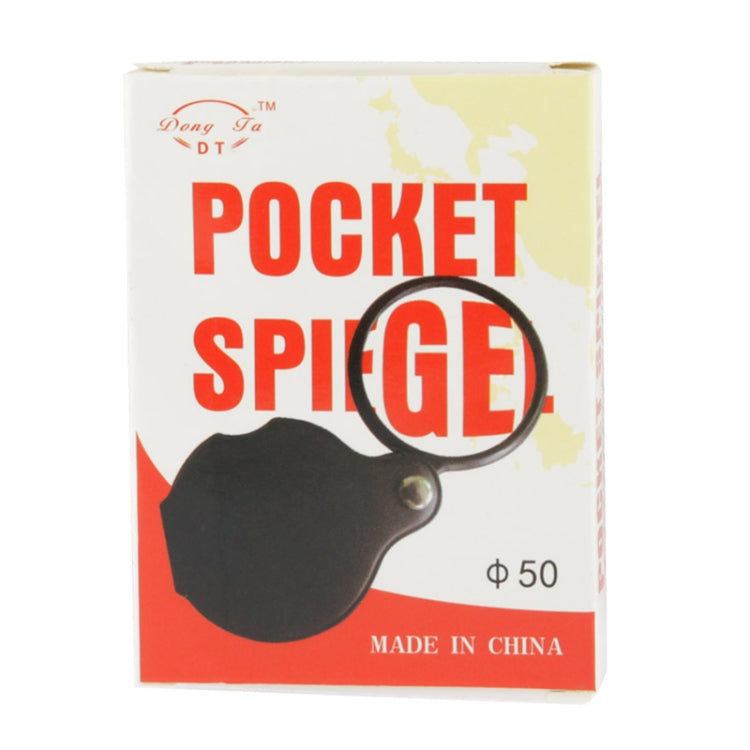 10 PCS 5X 50mm Magnifier Pocket Folding Magnifying Glass Loupe Pocket Spiegel(Black) - Hand Held Style by PMC TechLife | Online Shopping South Africa | PMC TechLife