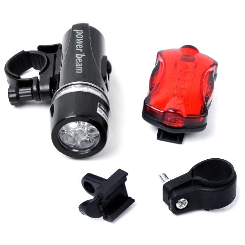 5 LED Water Resistant Bike Bicycle Head Light+ Rear Safety Flashlight - Taillights by PMC Jewellery | Online Shopping South Africa | PMC Jewellery