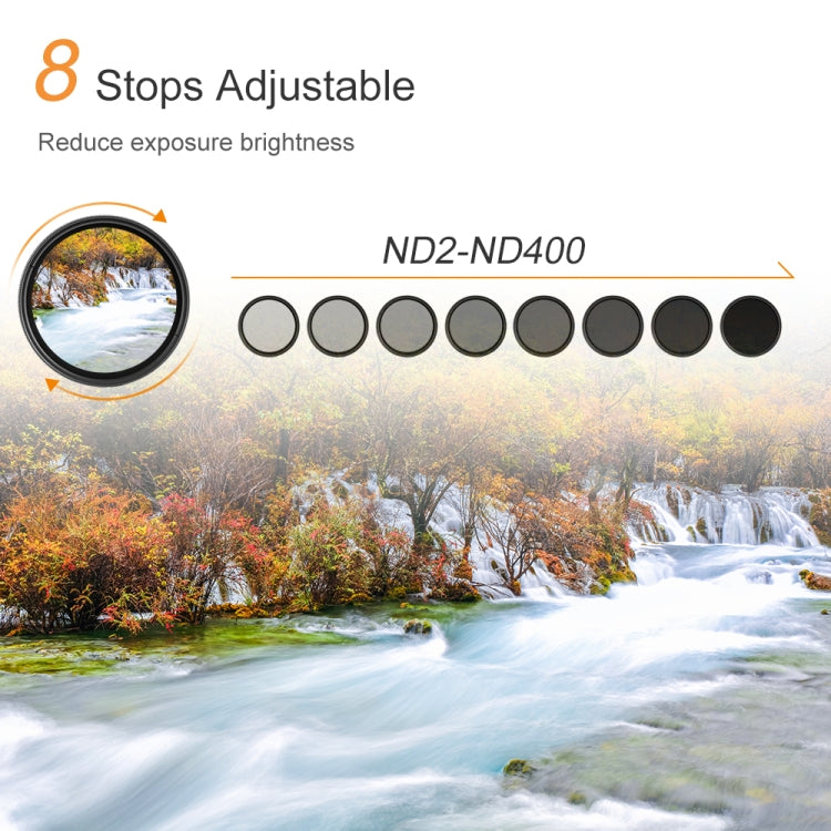 52mm ND Fader Neutral Density Adjustable Variable Filter ND 2 to ND 400 Filter(Black) - free shipping - PMC TechLife - Order now!
