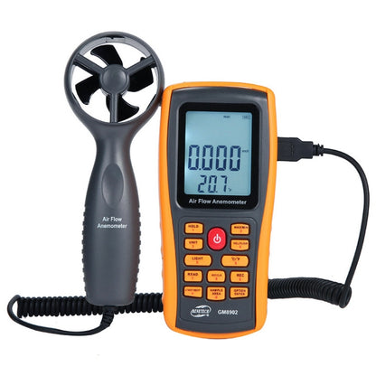 BENETECH GM8902 2.6 Inch LCD Screen Digital Wind Speed Meter Anemometer(Yellow) - Tachometers & Anemometer by BENETECH | Online Shopping South Africa | PMC Jewellery | Buy Now Pay Later Mobicred