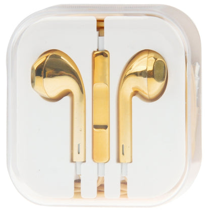 3.5mm Stereo Electroplating Wire Control Earphone for Android Phones / PC / MP3 Player / Laptops(Yellow) - In Ear Wired Earphone by PMC Jewellery | Online Shopping South Africa | PMC Jewellery