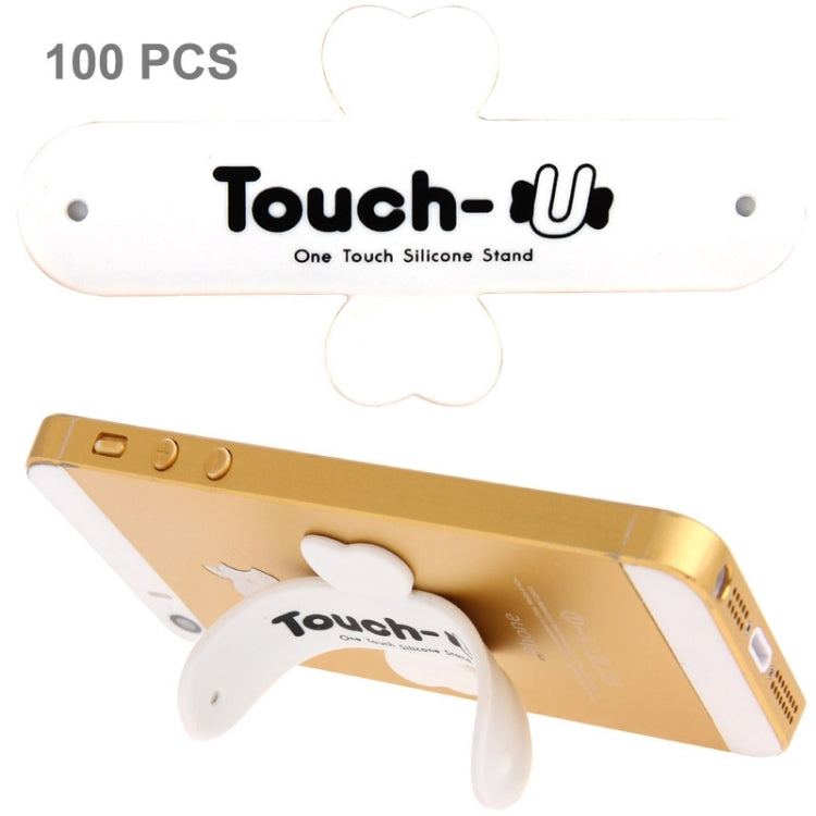 100 PCS Touch-u One Touch Universal Silicone Stand Holder(White) - Desktop Holder by PMC Jewellery | Online Shopping South Africa | PMC Jewellery