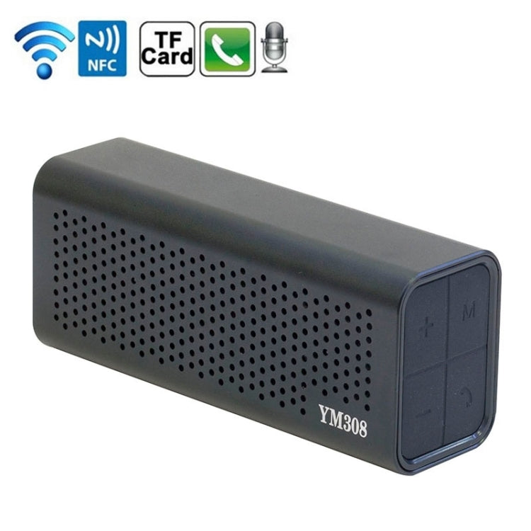 YM-308 Portable Rechargeable NFC Bluetooth Speaker, Support TF Card(Black) - Desktop Speaker by PMC TechLife | Online Shopping South Africa | PMC TechLife