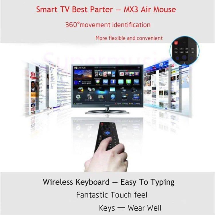 MX3 Air Mouse Wireless 2.4G Remote Control Keyboard with Browser Shortcuts for Android TV Box / Mini PC - MINI PC Accessories & Gadgets by PMC Jewellery | Online Shopping South Africa | PMC Jewellery