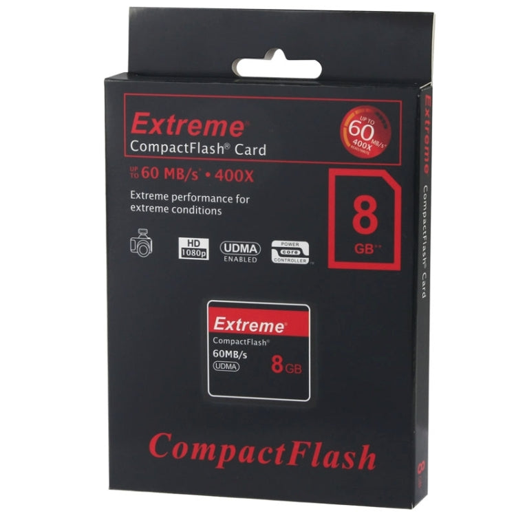 8GB Extreme Compact Flash Card, 400X Read  Speed, up to 60 MB/S (100% Real Capacity) - CF Card by PMC TechLife | Online Shopping South Africa | PMC TechLife