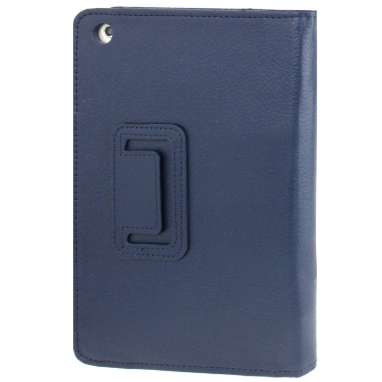 2-fold Litchi Texture Flip Leather Case with Holder Function for iPad mini 1 / 2 / 3(Navy Blue) - iPad Mini 3 & 2 & 1 Cases by PMC TechLife | Online Shopping South Africa | PMC TechLife | Buy Now Pay Later Mobicred