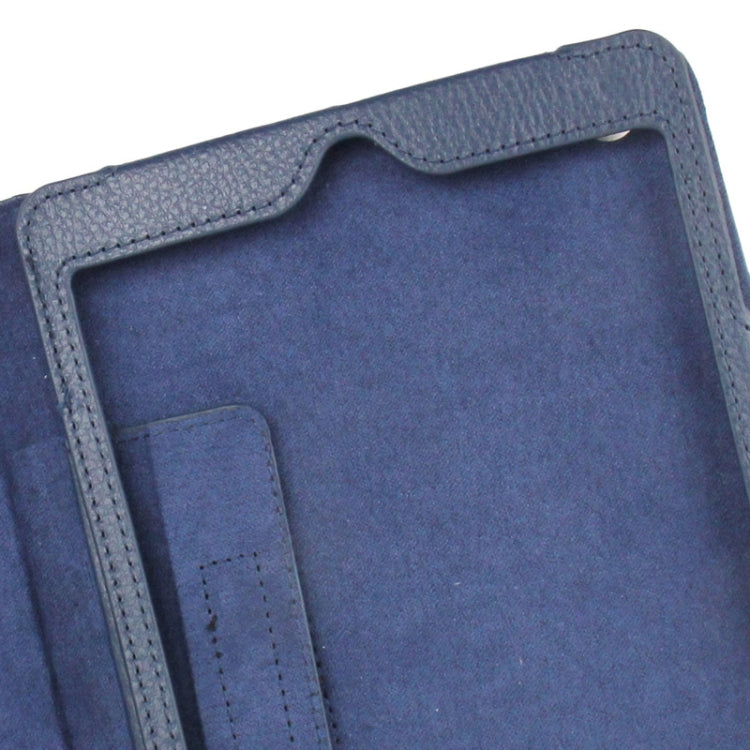 2-fold Litchi Texture Flip Leather Case with Holder Function for iPad mini 1 / 2 / 3(Navy Blue) - iPad Mini 3 & 2 & 1 Cases by PMC TechLife | Online Shopping South Africa | PMC TechLife | Buy Now Pay Later Mobicred