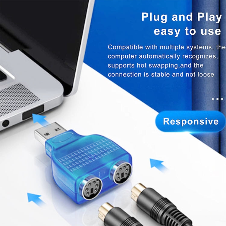 USB Male to PS/2 Female Adapter for Mouse / Keyboard - PS/2 Series by PMC TechLife | Online Shopping South Africa | PMC TechLife