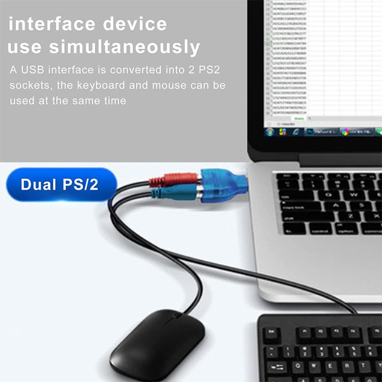 USB Male to PS/2 Female Adapter for Mouse / Keyboard - PS/2 Series by PMC TechLife | Online Shopping South Africa | PMC TechLife