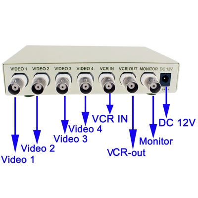CCTV Color Quad Security Video 4 Channel Processor Divider(White) - Video Balun by PMC TechLife | Online Shopping South Africa | PMC TechLife