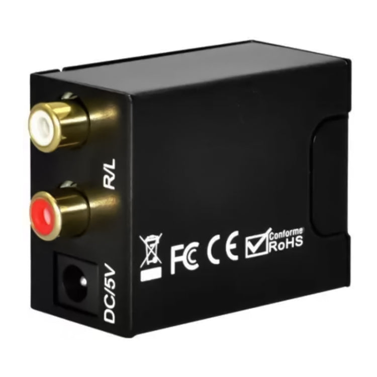 Analog RCA to Digital Optical Coaxial Toslink Audio Converter(Black) - RCA Adapter by PMC Jewellery | Online Shopping South Africa | PMC Jewellery