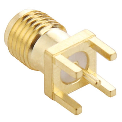 10 PCS Gold Plated SMA Female Panel Mount PCB Square Equally RF Connector Adapter - Connectors by PMC Jewellery | Online Shopping South Africa | PMC Jewellery