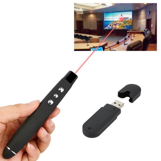 PP-1000 Multimedia Presentation Remote PowerPoint Clicker 2.4GHz RF Laser Pointer with USB Receiver(Black) -  by PMC Jewellery | Online Shopping South Africa | PMC Jewellery