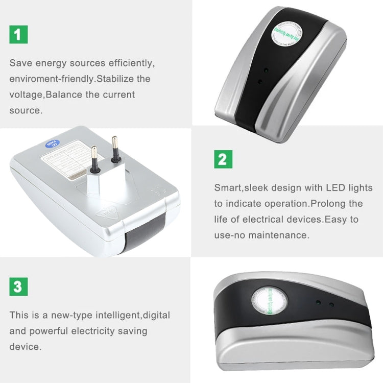 SD-001 Super Intelligent Digital Energy Saving Equipment, Useful Load: 18000W EU Plug(Grey) -  by PMC TechLife | Online Shopping South Africa | PMC TechLife