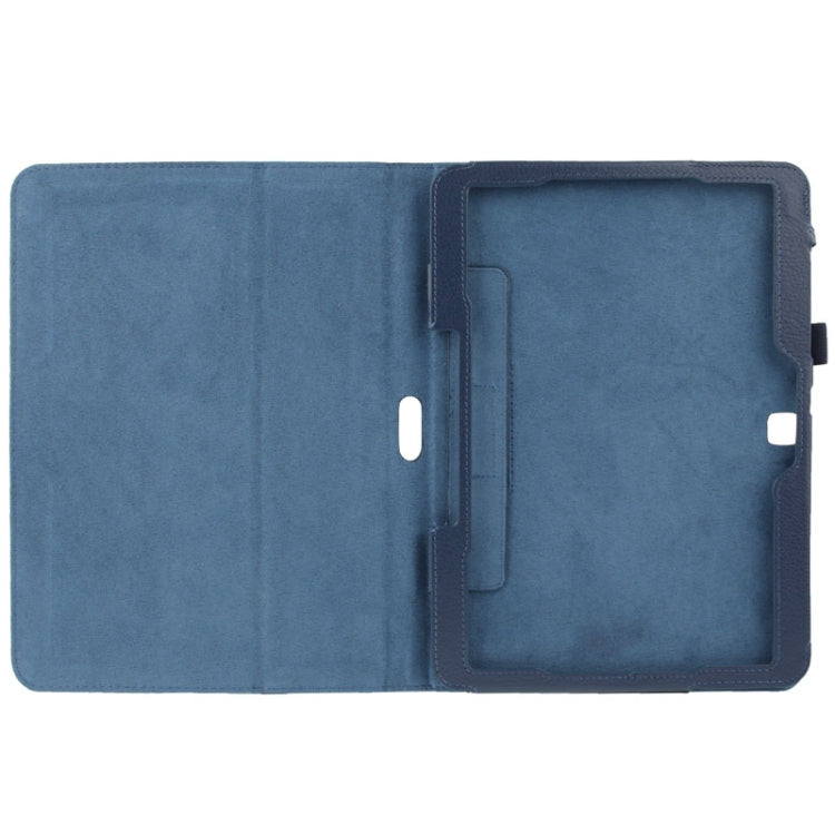 Litchi Texture Flip Leather Case with Holder for Galaxy Tab 4 10.1 / T530(Dark Blue) - Other Galaxy Tab PC by PMC Jewellery | Online Shopping South Africa | PMC Jewellery | Buy Now Pay Later Mobicred