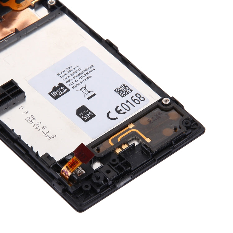 LCD Display + Touch Panel with Frame  for Nokia Lumia 520(Black) - free shipping - PMC TechLife - Order now!