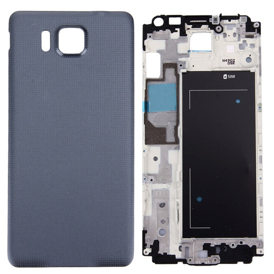 For Galaxy Alpha / G850 Full Housing Cover (Front Housing LCD Frame Bezel Plate + Battery Back Cover ) (Black) - Back Cover by PMC Jewellery | Online Shopping South Africa | PMC Jewellery