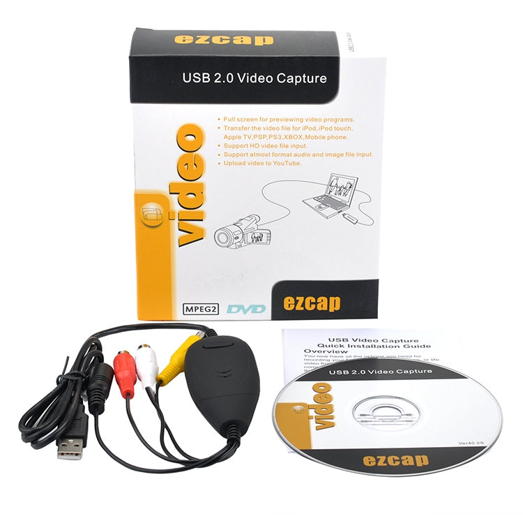 Ezcap USB 2.0 Video Capture, Support MPEG 2 Recording Format, TV System: PAL / NTSC(Black) - Video Capture Card by Ezcap | Online Shopping South Africa | PMC TechLife | Buy Now Pay Later Mobicred