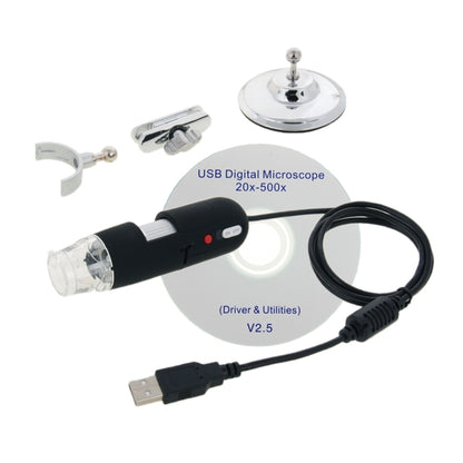 1.3 Mega Pixels 500X USB 2.0 Digital Microscope with 8 LED(Black) - Digital Microscope by PMC Jewellery | Online Shopping South Africa | PMC Jewellery | Buy Now Pay Later Mobicred