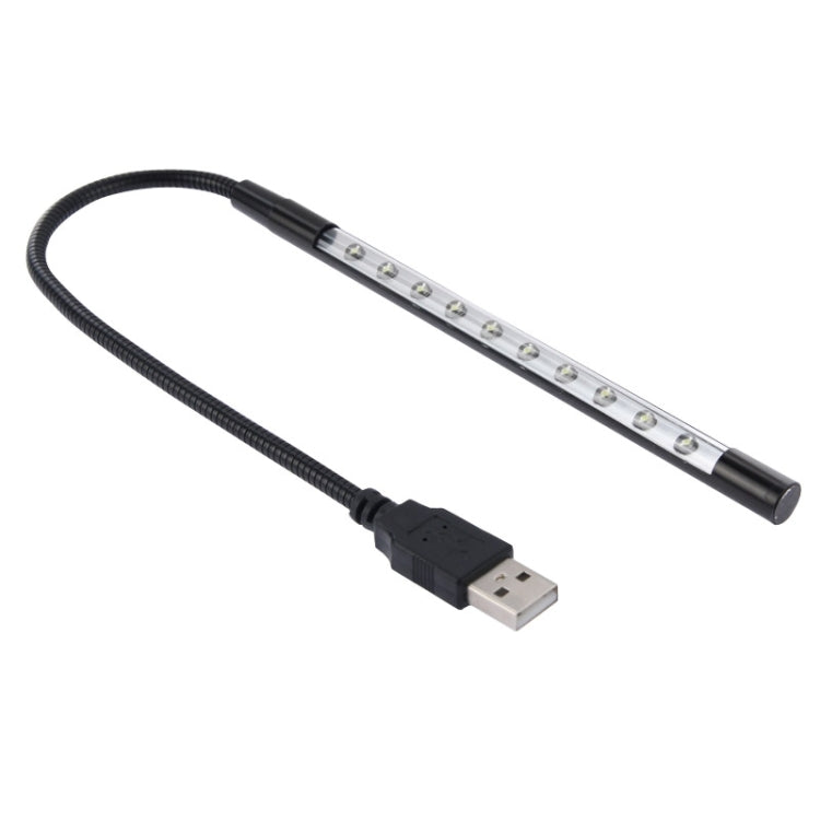 10-LED Portable Ultra Bright USB LED Light(Black) - USB Light by PMC TechLife | Online Shopping South Africa | PMC TechLife | Buy Now Pay Later Mobicred