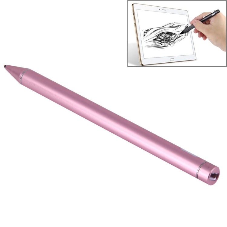 Universal Rechargeable Capacitive Touch Screen Stylus Pen with 2.3mm Superfine Metal Nib, For iPhone, iPad, Samsung, and Other Capacitive Touch Screen Smartphones or Tablet PC(Rose Gold) - Stylus Pen by PMC Jewellery | Online Shopping South Africa | PMC Jewellery