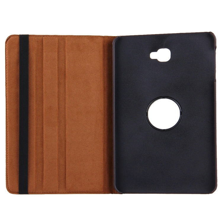 For Galaxy Tab A 10.1 / T580 Litchi Texture Horizontal Flip 360 Degrees Rotation Leather Case with Holder(Brown) - Tab A 10.1 by PMC TechLife | Online Shopping South Africa | PMC TechLife | Buy Now Pay Later Mobicred