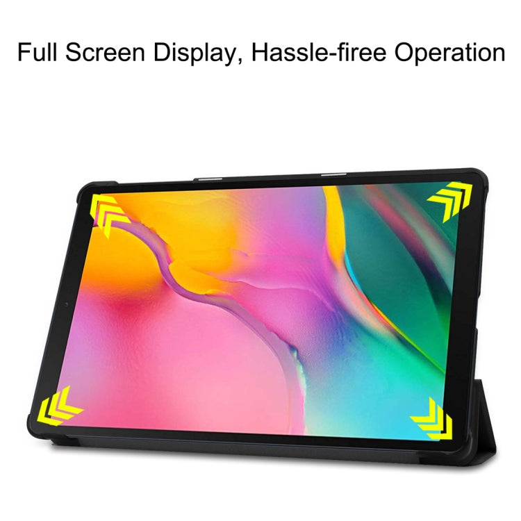 Custer Texture Horizontal Flip PU Leather Case for Galaxy Tab A 10.1 2019 (T515 / T510), with Three-folding Holder & Sleep / Wake-up Function (Black) - free shipping - PMC TechLife - Order now!