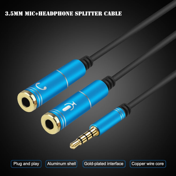 2 in 1 3.5mm Male to Double 3.5mm Female TPE High-elastic Audio Cable Splitter, Cable Length: 32cm(Rose Red) - Cable & Splitter by PMC Jewellery | Online Shopping South Africa | PMC Jewellery