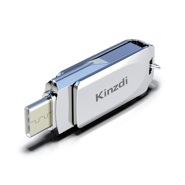 Kinzdi 32GB USB + Type-C Interface Metal Twister Flash Disk V10 (Silver) - USB Flash Drives by Kinzdi | Online Shopping South Africa | PMC Jewellery | Buy Now Pay Later Mobicred