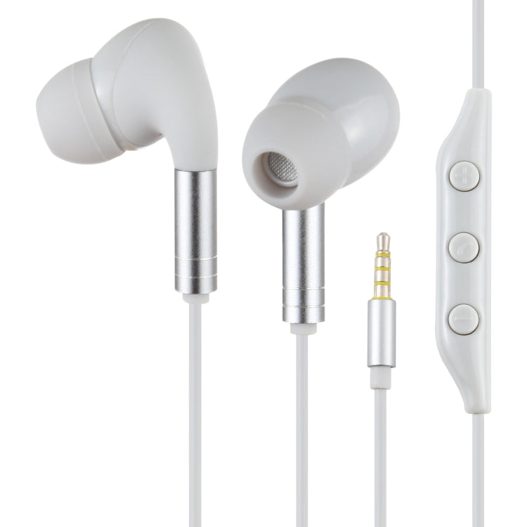 520 3.5mm Plug In-ear Wired Wire-control Earphone with Silicone Earplugs, Cable Length: 1.2m(Silver) - Normal Style Earphone by PMC Jewellery | Online Shopping South Africa | PMC Jewellery