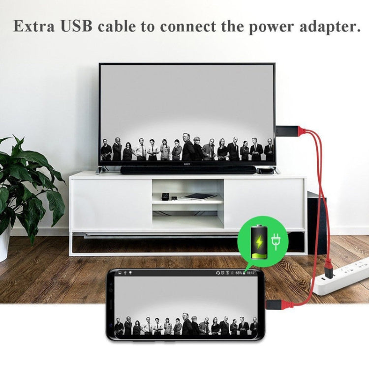 2 in 1 USB-C / Type-C + USB Power Supply Interface to 4K x 2K Ultra HD HDMI Video Cable, Length: 2m - Cable & Adapters by PMC TechLife | Online Shopping South Africa | PMC TechLife