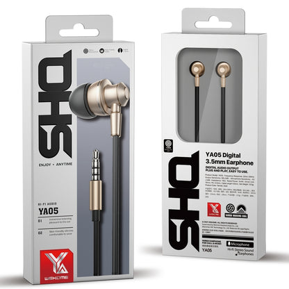 WK YA05 SHQ Series 3.5mm Music In-ear Wired Earphone (Gold) - In Ear Wired Earphone by WK | Online Shopping South Africa | PMC Jewellery