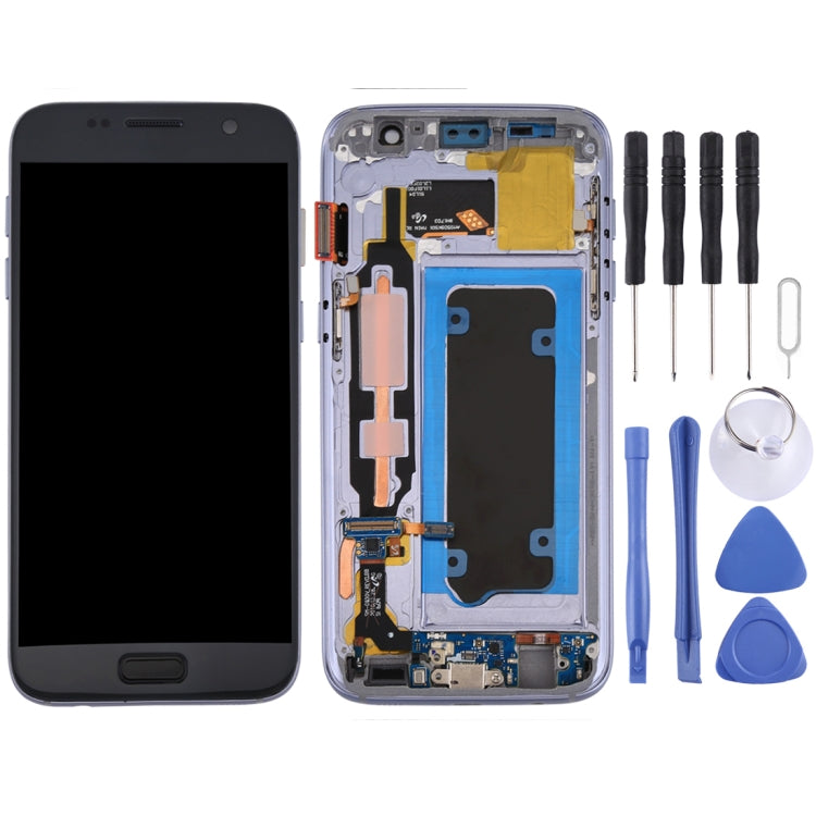 OLED LCD Screen for Galaxy S7 / G930V Digitizer Full Assembly with Frame (Grey) - free shipping - PMC TechLife - Order now!