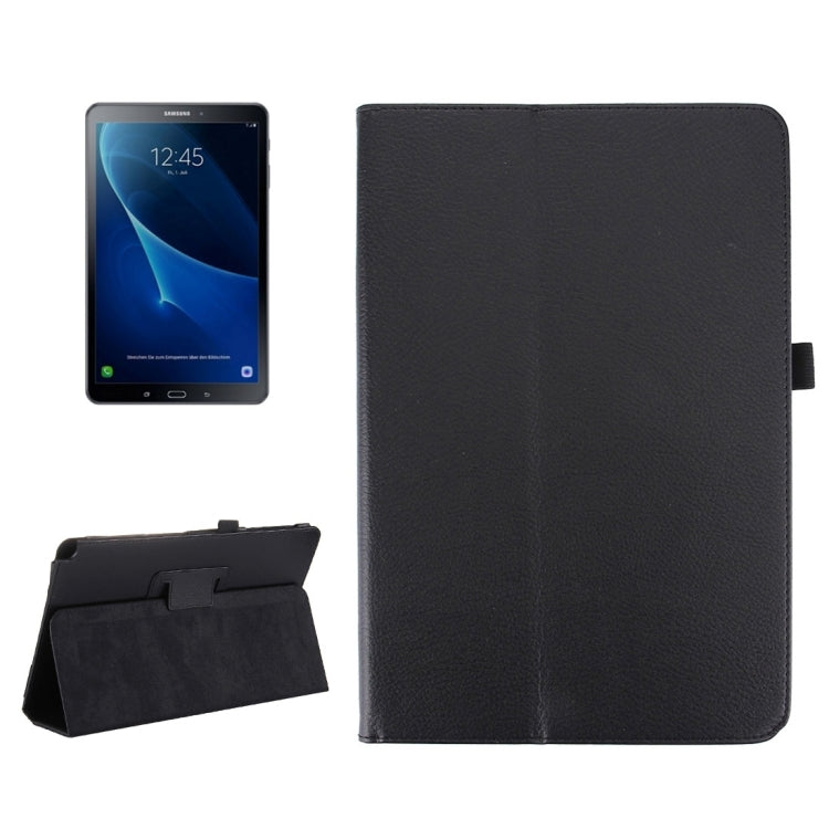 For Galaxy Tab A 10.1 (2016) / P585 Litchi Texture Horizontal Flip Leather Case with Holder(Black) - Tab A 10.1 by PMC Jewellery | Online Shopping South Africa | PMC Jewellery | Buy Now Pay Later Mobicred