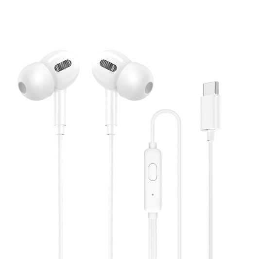 WK YA11 USB-C/Type-C Interface Wired Earphone,Length: 1.2m(White) - Type-C Earphone by WK | Online Shopping South Africa | PMC Jewellery