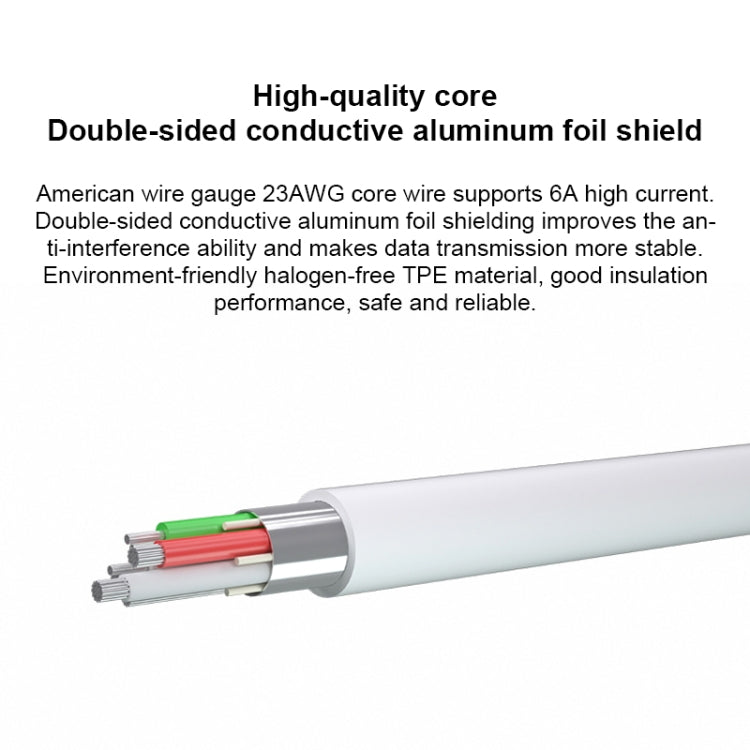 Original Huawei CC790 USB Type-A to USB-C / Type-C Interface 6A Data Cable, Cable Length: 1m(White) - free shipping - PMC TechLife - Order now!