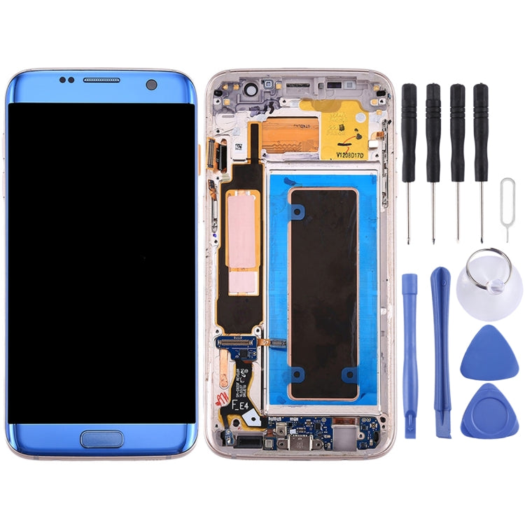 Original LCD Screen and Digitizer Full Assembly with Frame & Charging Port Board & Volume Button & Power Button for Galaxy S7 Edge / G935A(Blue) - free shipping - PMC TechLife - Order now!