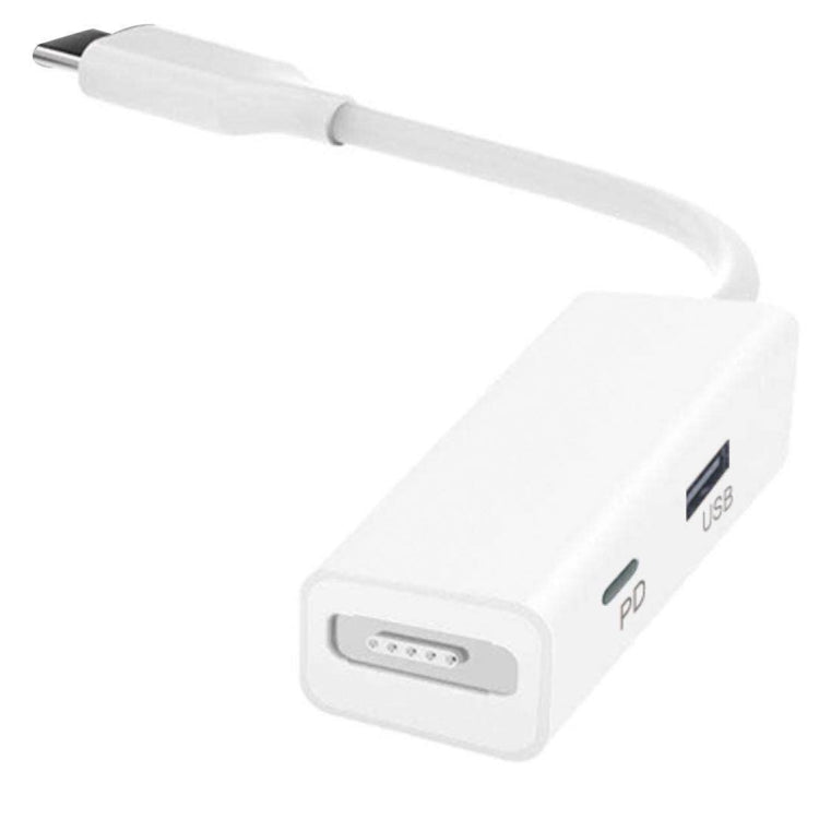 3 in 1 MagSafe 1 / 2 + PD Port + USB to USB-C / Type-C Converter Adapter (White) - Cable & Adapter by PMC TechLife | Online Shopping South Africa | PMC TechLife | Buy Now Pay Later Mobicred
