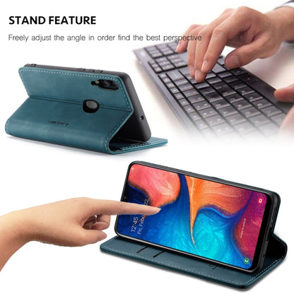 CaseMe-013 Multifunctional Retro Frosted Horizontal Flip Leather Case for Galaxy A20 / A30, with Card Slot & Holder & Wallet (Blue) - Galaxy Phone Cases by CaseMe | Online Shopping South Africa | PMC Jewellery | Buy Now Pay Later Mobicred