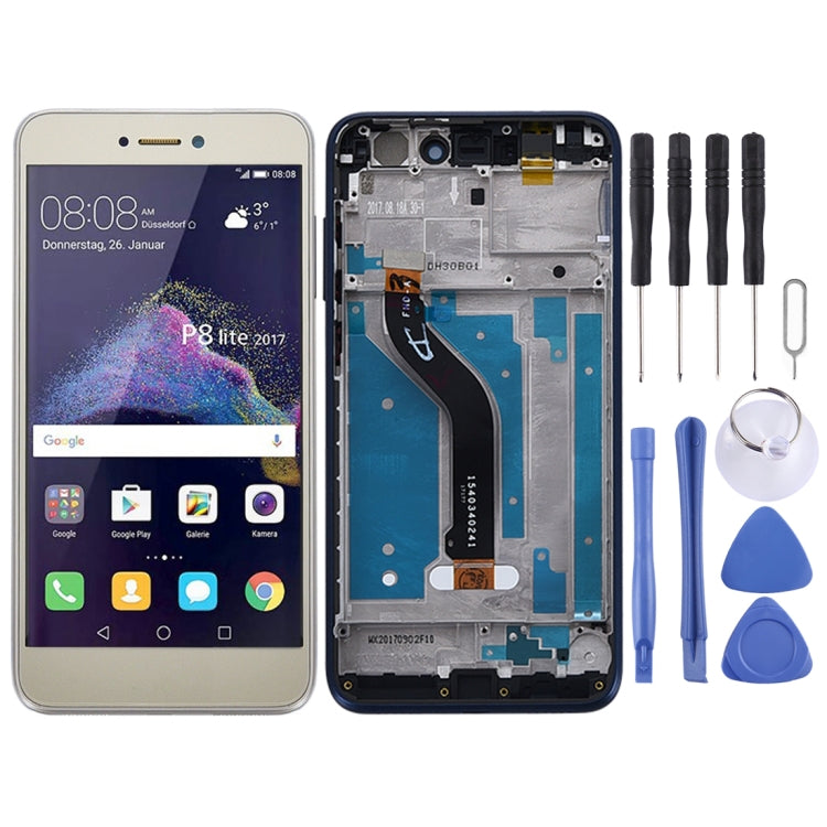 OEM LCD Screen for Huawei P8 Lite (2017) Digitizer Full Assembly with Frame (Gold) - free shipping - PMC TechLife - Order now!