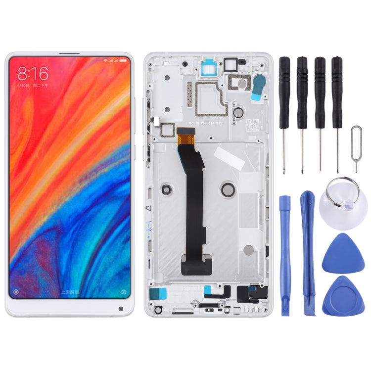 LCD Screen and Digitizer Full Assembly with Frame for Xiaomi MI Mix 2S(White) - free shipping - PMC TechLife - Order now!