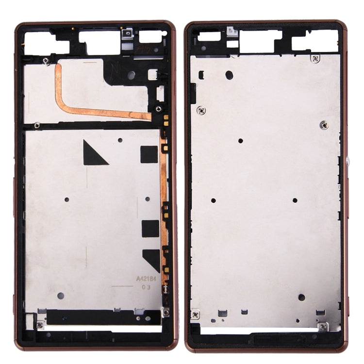 Single SIM Front Housing LCD Frame Bezel for Sony Xperia Z3(Brown) - Frame Bezel Plate by PMC TechLife | Online Shopping South Africa | PMC TechLife | Buy Now Pay Later Mobicred