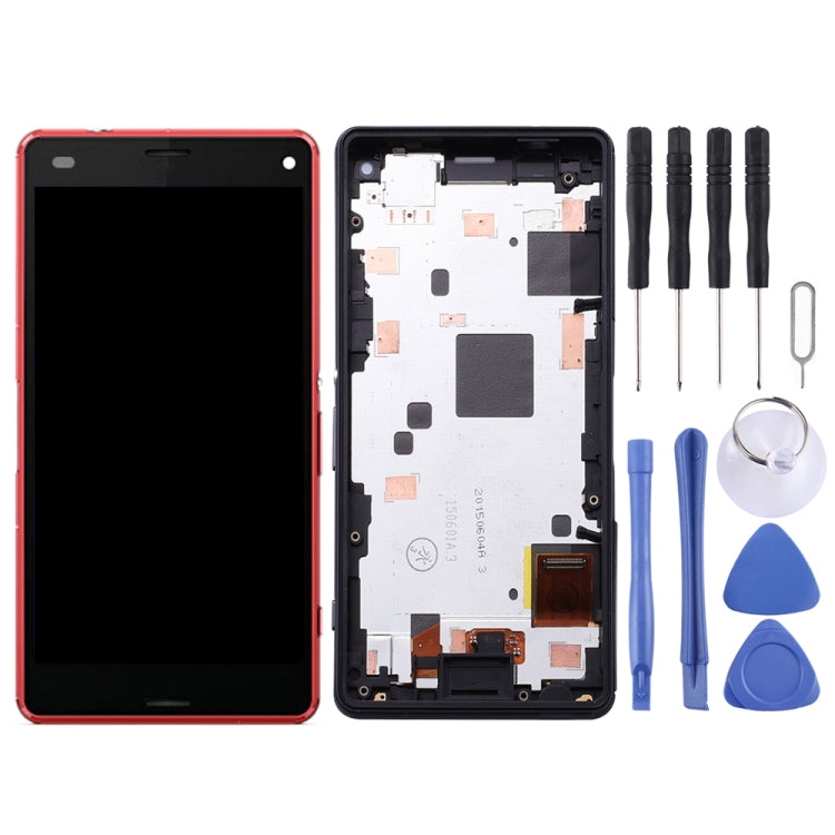OEM LCD Screen for Sony Xperia Z3 Mini Compact Digitizer Full Assembly with Frame(Red) - free shipping - PMC TechLife - Order now!