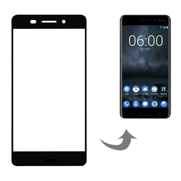 Front Screen Outer Glass Lens for Nokia 6(Black) - Touch Panel by PMC Jewellery | Online Shopping South Africa | PMC Jewellery
